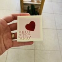 Carimbo de acrílico " Eu te amo"