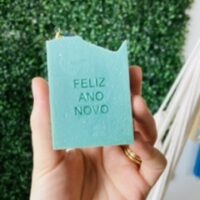 Carimbo de acrílico '' Feliz Ano Novo''.