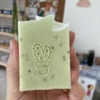 Carimbo de acrílico “Cactus e coração.”