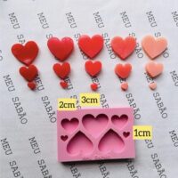 Forma de silicone corações.
