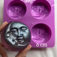 Forma de silicone sol e lua - 4 cavidades.