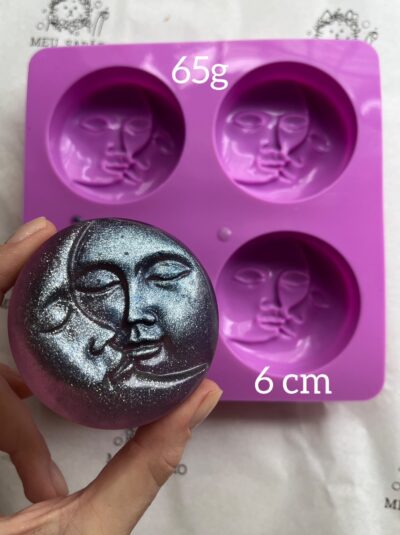 Forma de silicone sol e lua - 4 cavidades.