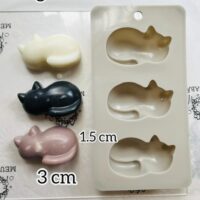 Forma de silicone 3 gatos.