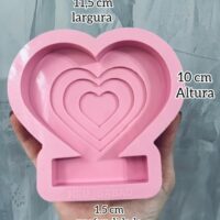 Forma de silicone para velas " Corações grande"