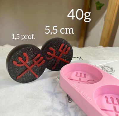 Forma em silicone Tridentes redondo- 2 cav.