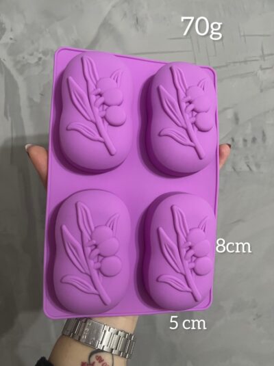 Forma em silicone Olivas Oval - 4 cavidades.