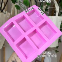 Forma de silicone retangular 6 cavidades.