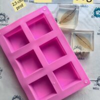Forma em silicone Quadrados - 6 cav.