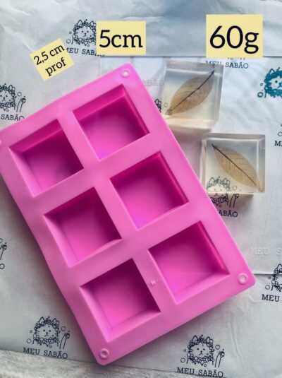 Forma em silicone Quadrados - 6 cav.