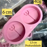 Forma em silicone Tridentes Pomba Gira redondo- 2 cav.