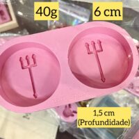 Forma em silicone Tridentes Exu redondo- 2 cav.