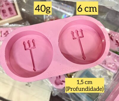 Forma em silicone Tridentes Exu redondo- 2 cav.