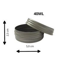 Latinha alumínio 40g.