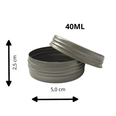 Latinha alumínio 40g.