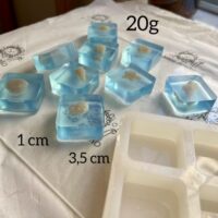 Forma em silicone Mini Sabonetes quadrados - 9 cav.