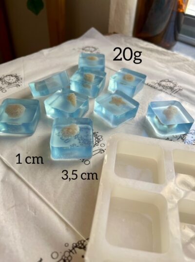 Forma em silicone Mini Sabonetes quadrados - 9 cav.