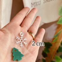 Pingente Pinheiro OU Floco de Neve - kit com 10 un.