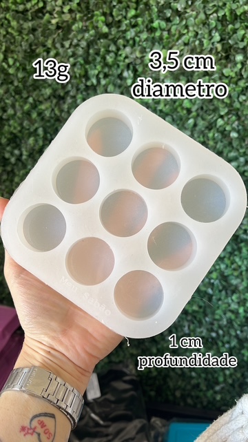 Forma em silicone Mini Sabonetes Redondos - 9 cav.