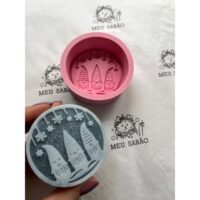 Forma de silicone Natal Duendes Redondo - unitário.